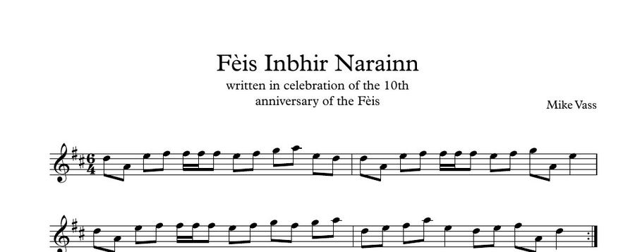 The score of Fèis Inbhir Narainn