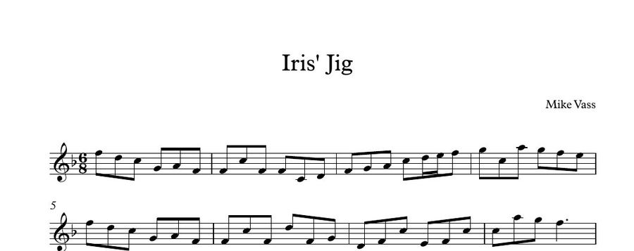 The score of Iris’ Jig