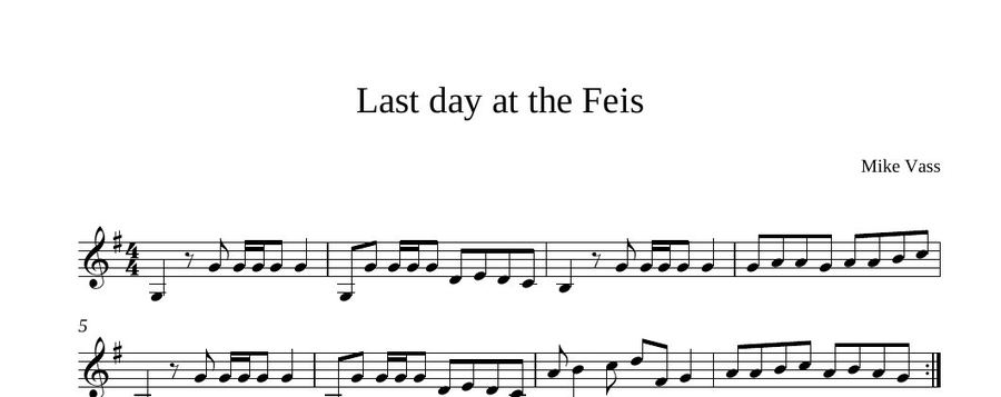 The score of Last Day at the Fèis