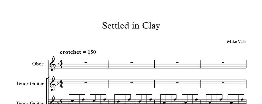 The score of Settled in Clay