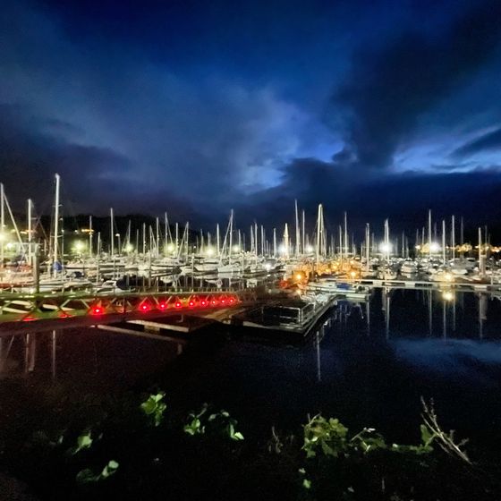 Inverkip marina at night, October 2021