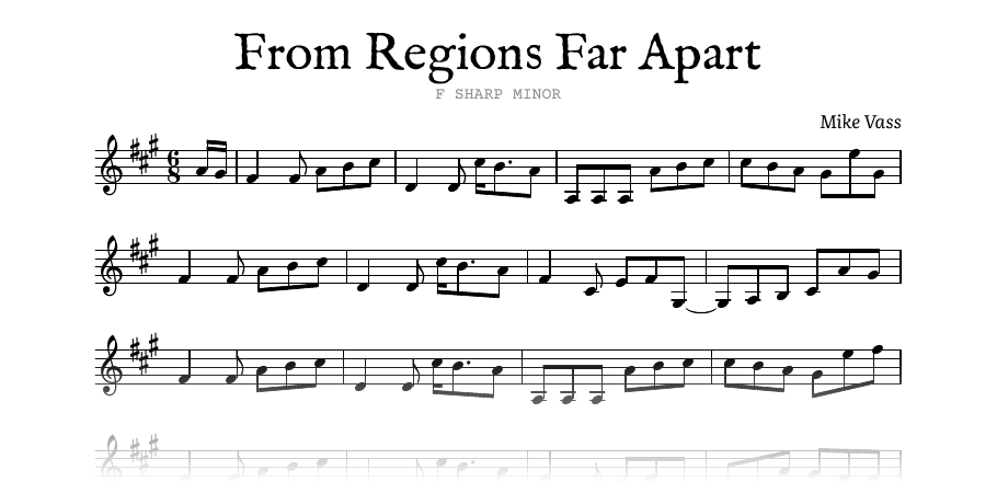 The opening of the engraved melody of From Regions Far Apart