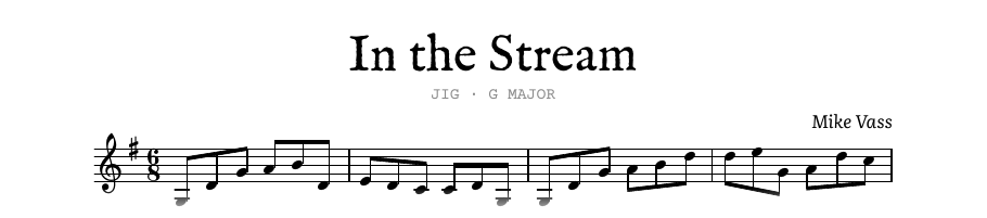 The opening of the engraved melody of In the Stream