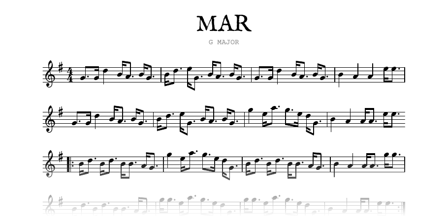 The opening of the engraved melody of MAR