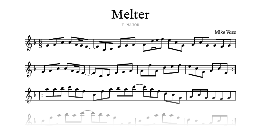 The opening of the engraved melody of Melter