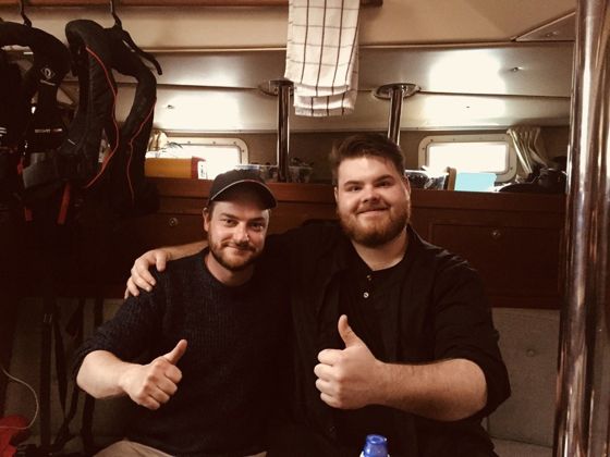 Mike and Tomás Callister aboard